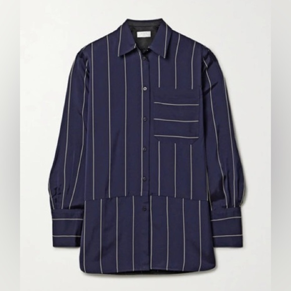 La Ligne Navy Blue Stripe Button-Down Shirt